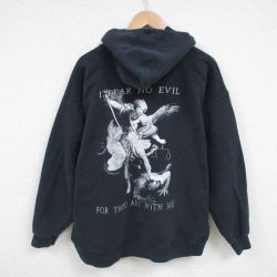 XL★古着 ヘインズ Hanes 長袖 スウェット パーカー メンズ 00年代 00s 天秤 黒 ブラック 25feb26 中古 スエット トレーナー トップス