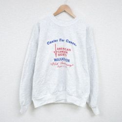 XL★古着 ヘインズ Hanes 長袖 スウェット メンズ 90年代 90s WALKATHON 大きいサイズ クルーネック USA製 薄グレー 霜降り 25feb27 中古 スエット トレーナー トップス