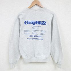 M★古着 ラッセル 長袖 スウェット メンズ 00年代 00s GraybaR クルーネック グレー 霜降り 25feb27 中古 スエット トレーナー トップス