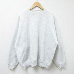 XL★古着 TULTEX 長袖 スウェット メンズ 90年代 90s 無地 大きいサイズ クルーネック 薄グレー 霜降り 25feb27 中古 スエット トレーナー トップス