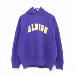 【20%OFF】XL★古着 長袖 スウェット パーカー メンズ 00年代 00s アルビオン 大きいサイズ 紫 パープル 25feb28 中古 スエット トレーナー トップス