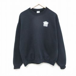 【50%OFF】L★古着 ジャージーズ 長袖 スウェット メンズ 00年代 00s SOUND クルーネック 黒 ブラック 25feb28 中古 スエット トレーナー トップス
