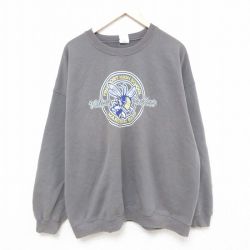 【50%OFF】XL★古着 長袖 スウェット メンズ イエロージャケッツ 大きいサイズ クルーネック 濃グレー 25feb28 中古 スエット トレーナー トップス