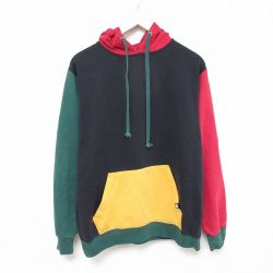 【50%OFF】M★古着 長袖 スウェット パーカー メンズ 無地 マルチカラー 黒他 ブラック 25feb28 中古 スエット トレーナー トップス