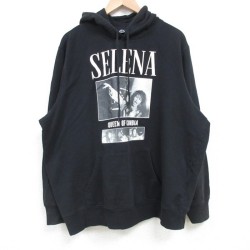 XL★古着 長袖 ロック バンド スウェット パーカー メンズ セレーナ 大きいサイズ 黒 ブラック 25feb28 中古 スエット トレーナー トップス
