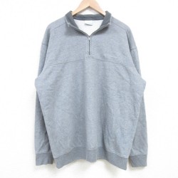 XL★古着 コロンビア COLUMBIA Columbia 長袖 ハーフジップ スウェット メンズ ワンポイントロゴ グレー 霜降り 25feb28 中古 スエット トレーナー トップス