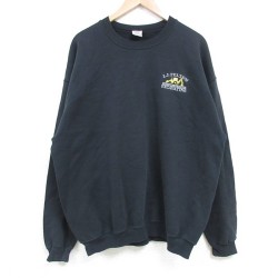 XL★古着 ジャージーズ 長袖 スウェット メンズ 00年代 00s ショベルカー クルーネック 黒 ブラック 25feb28 中古 スエット トレーナー トップス