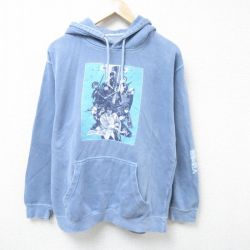 L★古着 リップルジャンクション 長袖 スウェット パーカー メンズ アニメ 進撃の巨人 エレンイェーガー 水色 【spe】 25mar01 中古 スエット トレーナー トップス