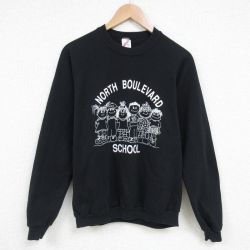 M★古着 ジャージーズ 長袖 スウェット メンズ 80年代 80s 子ども クルーネック USA製 黒 ブラック 25mar01 中古 スエット トレーナー トップス