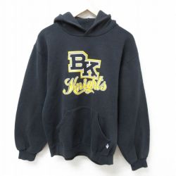 L★古着 ラッセル 長袖 スウェット パーカー メンズ 00年代 00s BK ナイツ 黒 ブラック 25mar01 中古 スエット トレーナー トップス