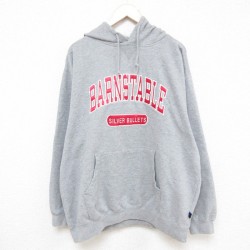 【50%OFF】XL★古着 ホロウェイ 長袖 スウェット パーカー メンズ 00年代 00s バーンスタブル 刺繍 大きいサイズ グレー 霜降り 25mar03 中古 スエット トレーナー トップス