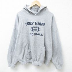 【50%OFF】XL★古着 長袖 スウェット パーカー メンズ 00年代 00s フットボール 大きいサイズ グレー 霜降り 25mar03 中古 スエット トレーナー トップス