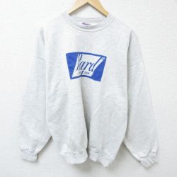 XL★古着 ヘインズ Hanes 長袖 スウェット メンズ 00年代 00s Bard クルーネック 薄グレー 霜降り 25mar03 中古 スエット トレーナー トップス