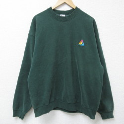 【50%OFF】XL★古着 フルーツオブザルーム 長袖 スウェット メンズ 90年代 90s APRICORN クルーネック USA製 緑 グリーン 25mar03 中古 スエット トレーナー トップス