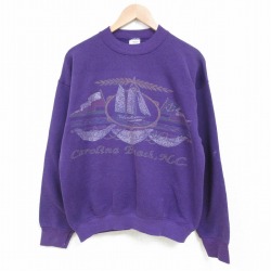ディズニー 90s 長袖スウェット ヨット パープル M | 古着