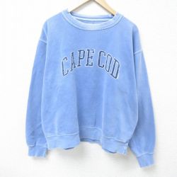 XL★古着 長袖 スウェット メンズ 00年代 00s ケープコッド 大きいサイズ クルーネック 薄紺 ネイビー 25mar05 中古 スエット トレーナー トップス