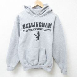 M★古着 チャンピオン Champion 長袖 スウェット パーカー メンズ 鳥 グレー 霜降り 25mar05 中古 スエット トレーナー トップス