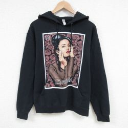 M★古着 ジャージーズ 長袖 ロック バンド スウェット パーカー メンズ LA REINA 黒 ブラック 25mar05 中古 スエット トレーナー トップス