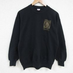 【50%OFF】M★古着 ジャージーズ 長袖 スウェット メンズ 80年代 80s Alliant クルーネック USA製 黒 ブラック 25mar05 中古 スエット トレーナー トップス
