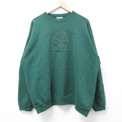 XL★古着 ヘインズ Hanes 長袖 スウェット メンズ 90年代 90s サンフランシスコ 刺繍 クルーネック 緑 グリーン 25mar06 中古 スエット トレーナー トップス