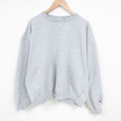 XL★古着 チャンピオン Champion 長袖 スウェット メンズ 00年代 00s 無地 大きいサイズ クルーネック グレー 霜降り 25mar06 中古 スエット トレーナー トップス
