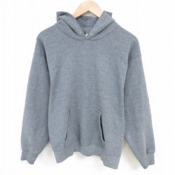 M★古着 BVD 長袖 スウェット パーカー メンズ 90年代 90s 無地 USA製 濃グレー 霜降り 25mar06 中古 スエット トレーナー トップス