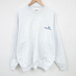 【20%OFF】XL★古着 フルーツオブザルーム 長袖 スウェット メンズ 90年代 90s バンクボストン 大きいサイズ クルーネック USA製 薄グレー 霜降り 25mar06 中古 スエット トレーナー トップス