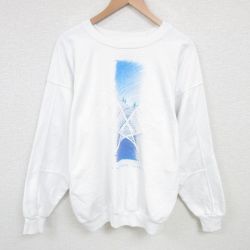 L★古着 SEA DOG 長袖 スウェット メンズ 90年代 90s ラケット クルーネック USA製 白 ホワイト 25mar06 中古 スエット トレーナー トップス