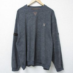 【50%OFF】XL★古着 SDI 長袖 トップス メンズ 90年代 90s S V 大きいサイズ クルーネック 濃グレー 霜降り 25mar13 中古 スエット トレーナー