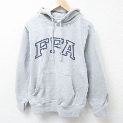 L★古着 長袖 スウェット パーカー メンズ FFA グレー 霜降り 25mar13 中古 スエット トレーナー トップス