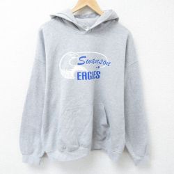 【50%OFF】XL★古着 長袖 スウェット パーカー メンズ 00年代 00s 鳥 大きいサイズ グレー 霜降り 25mar13 中古 スエット トレーナー トップス