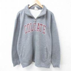 【50%OFF】XL★古着 MVスポーツ 長袖 フルジップ スウェット メンズ 00年代 00s COLGATE 濃グレー 霜降り 25mar13 中古 スエット トレーナー トップス