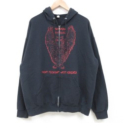 XL★古着 ジャージーズ 長袖 フルジップ スウェット パーカー メンズ モスマン 黒 ブラック 25mar13 中古 スエット トレーナー トップス