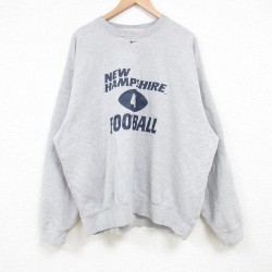 XL★古着 ナイキ NIKE 長袖 スウェット メンズ 00年代 00s センタースウォッシュ ニューハンプシャー 大きいサイズ グレー 霜降り 25mar13 中古 スエット トレーナー トップス