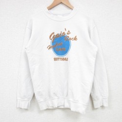 【50%OFF】S★古着 長袖 スウェット メンズ 00年代 00s gaiaｓ ｒock cafe クルーネック 白 ホワイト 25mar13 中古 スエット トレーナー トップス