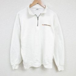 【50%OFF】XL★古着 ジャージーズ 長袖 ハーフジップ スウェット メンズ 90年代 90s 大きいサイズ USA製 白 ホワイト 25mar07 中古 スエット トレーナー トップス