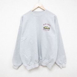 XL★古着 ヘインズ Hanes 長袖 スウェット メンズ 00年代 00s トラック クルーネック グレー 霜降り 25mar08 中古 スエット トレーナー トップス