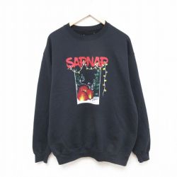 XL★古着 長袖 スウェット メンズ SAPNAP クルーネック 黒 ブラック 25mar08 中古 スエット トレーナー トップス