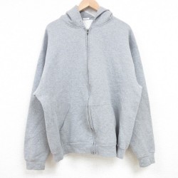 L★古着 ラッセル 長袖 フルジップ スウェット パーカー メンズ 00年代 00s 無地 グレー 霜降り 【spe】 25mar08 中古 スエット トレーナー トップス