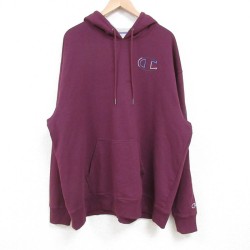 XL★古着 チャンピオン Champion 長袖 スウェット パーカー メンズ ビッグロゴ 大きいサイズ 紫 パープル 25mar08 中古 スエット トレーナー トップス