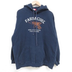 L★古着 長袖 スウェット パーカー メンズ FARM GIRI 紺 ネイビー 25mar11 中古 スエット トレーナー トップス