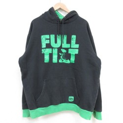 XL★古着 長袖 スウェット パーカー メンズ FULL TIT 大きいサイズ 黒 ブラック 25mar11 中古 スエット トレーナー トップス