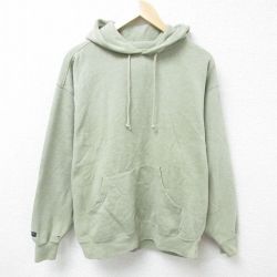 【50%OFF】XL★古着 ジャンスポーツ 長袖 スウェット パーカー メンズ 00年代 00s 無地 薄緑 グリーン 霜降り 25mar14 中古 スエット トレーナー トップス