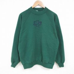 ヘインズ 00s 長袖スウェット 刺繍 グリーン L | 古着