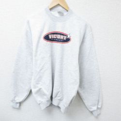 【20%OFF】M★古着 ジャージーズ 長袖 スウェット メンズ 00年代 00s ビクトリー クルーネック 薄グレー 霜降り 25mar15 中古 スエット トレーナー トップス