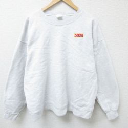【50%OFF】XL★古着 ヘインズ Hanes 長袖 スウェット メンズ GLAD 大きいサイズ クルーネック 薄グレー 霜降り 25mar15 中古 スエット トレーナー トップス
