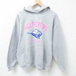 【50%OFF】L★古着 長袖 スウェット パーカー メンズ 00年代 00s カンガルー グレー 霜降り 25mar15 中古 スエット トレーナー トップス