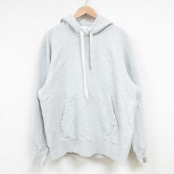 L★古着 ナイキ NIKE 長袖 スウェット パーカー メンズ ワンポイントロゴ コットン 薄グレー 霜降り 25mar15 中古 スエット トレーナー トップス