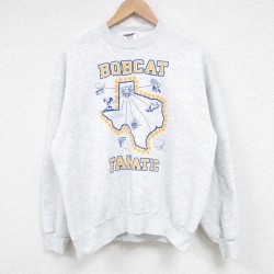 L★古着 ジャージーズ 長袖 スウェット メンズ 90年代 90s ボブキャップ クルーネック 薄グレー 霜降り 25mar15 中古 スエット トレーナー トップス