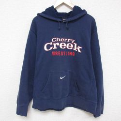 【20%OFF】XL★古着 ナイキ NIKE 長袖 スウェット パーカー メンズ Cherry Creek 大きいサイズ 紺 ネイビー 25mar21 中古 スエット トレーナー トップス